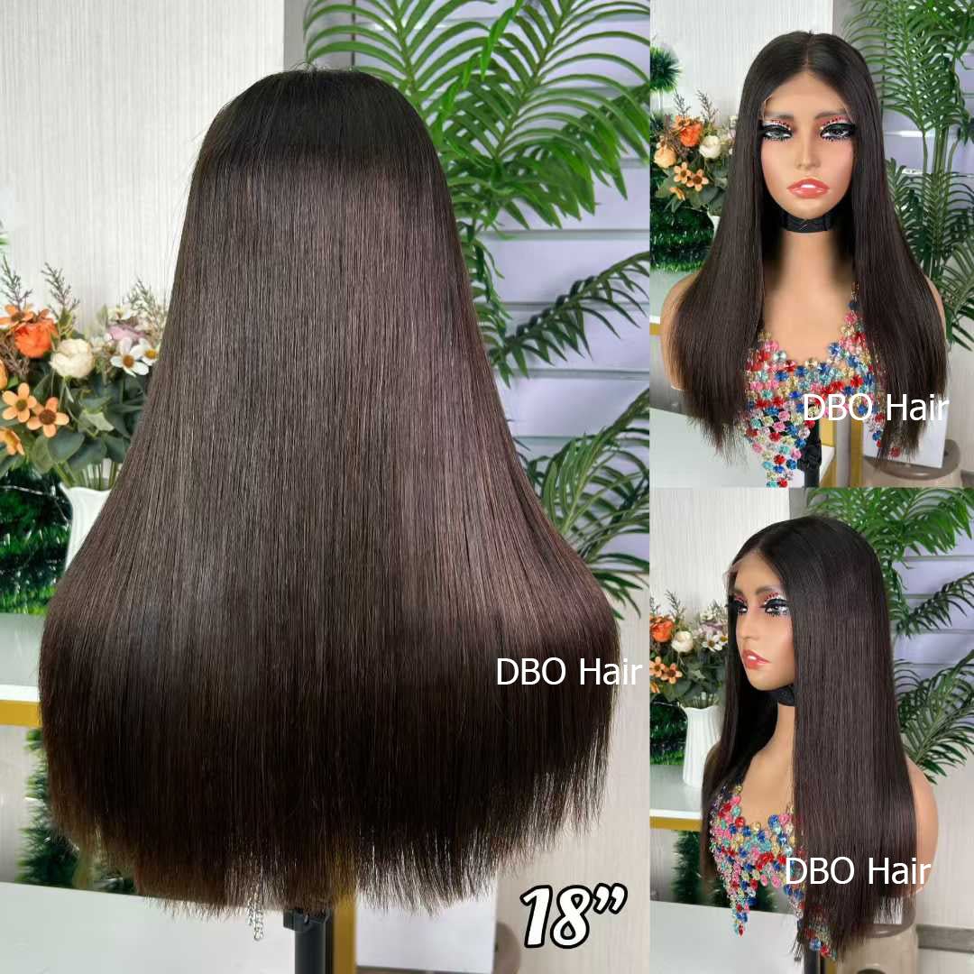 5×5 Double Drawn wig 18 inch can bleach blond color