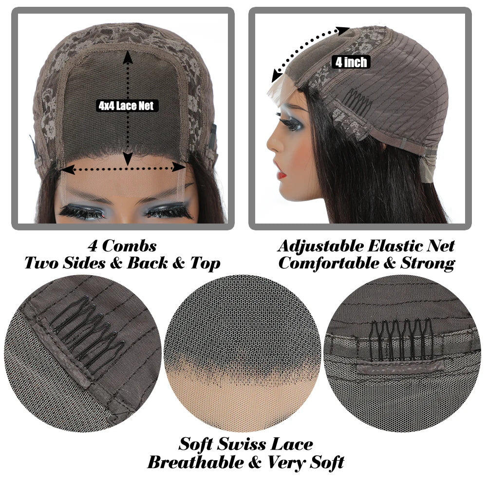 DBO MALL Loose Wave Wig 4x4 Lace Closure 31