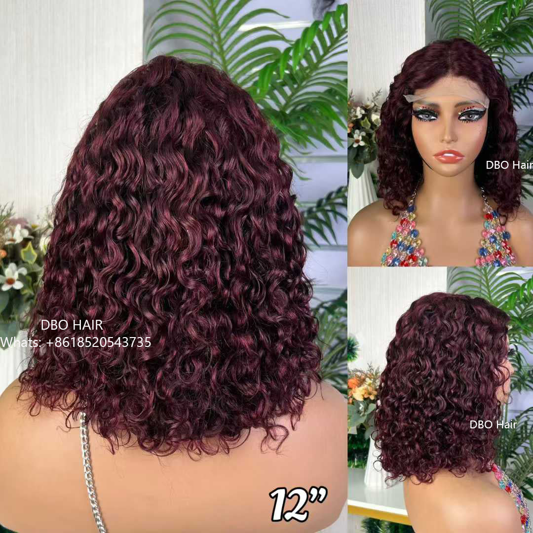 DBO SDD 5×5 water wave lace closure wig #99J 12 inch