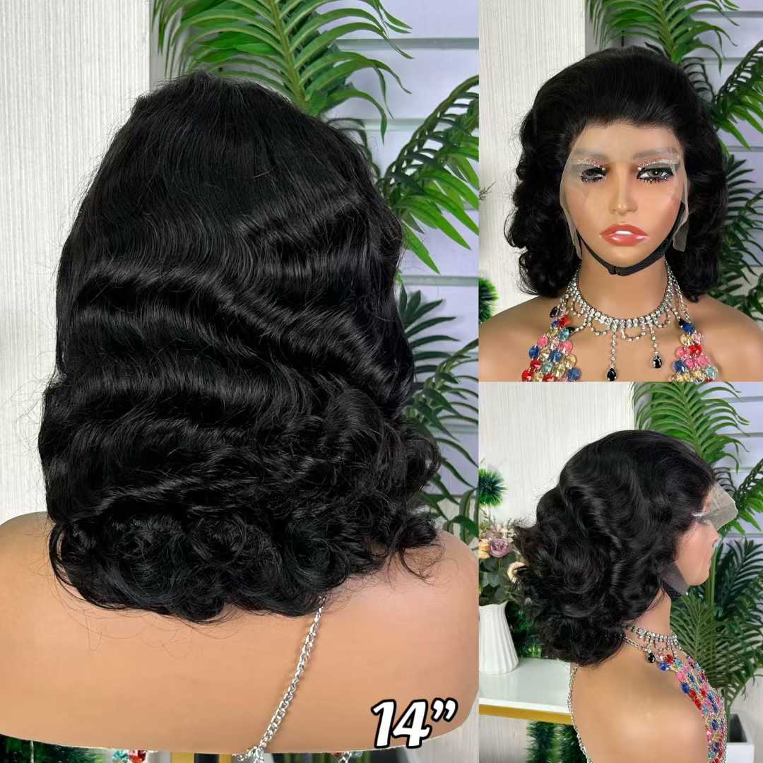 SDD loose body wig 12-26 inch stock 14 inch Black