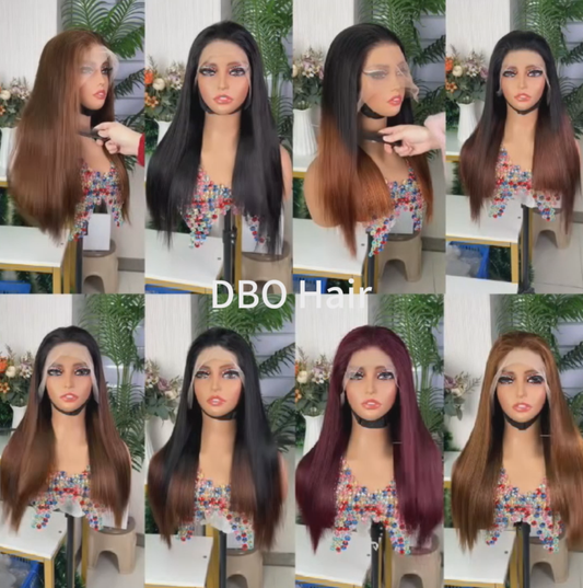 13×4 double drawn straight lace frontal wig 14-22 inch