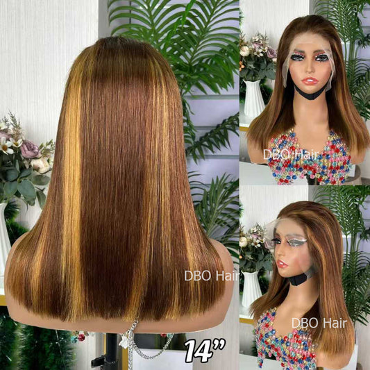 DBO 13×4 SDD bone straight wig P430# 14 inch