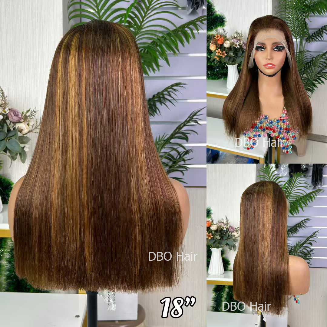 DBO 13×4 SDD bone straight wig P430# 18 inch