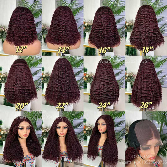 5x5 SDD Burmese curly wig 99j# 12-26 inch stock
