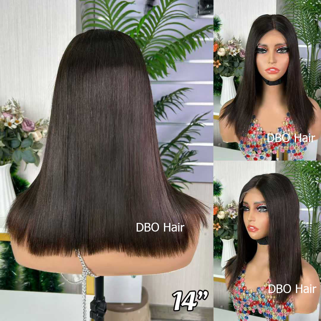 5×5 Double drawn Wig  14 inch can bleach blond color