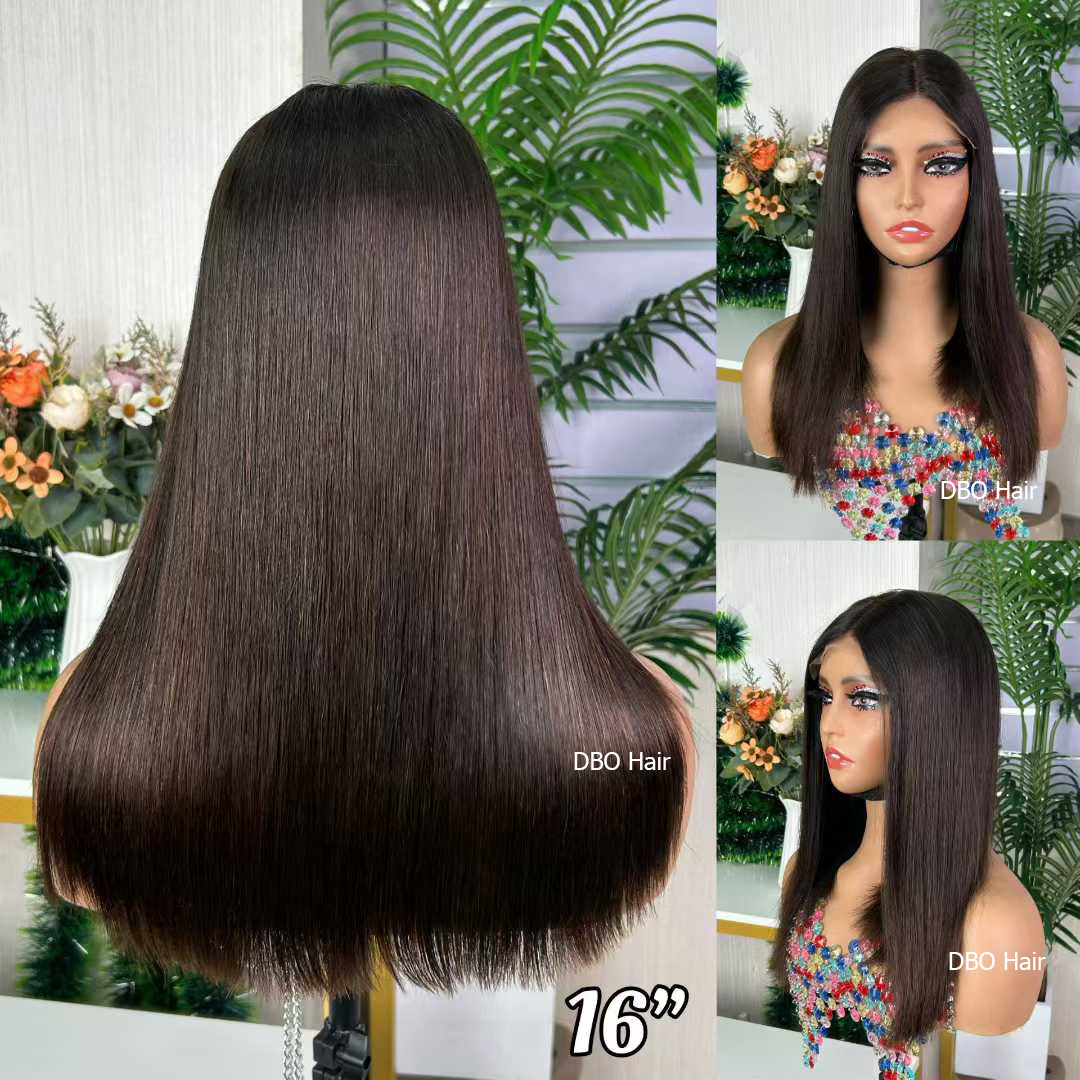 13×4 double drawn lace frontal wig 16 inch