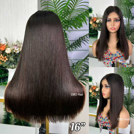 13×4 double drawn lace frontal wig 16 inch
