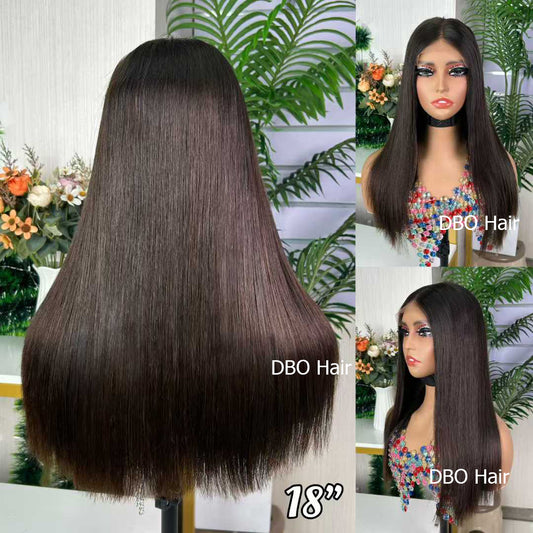 13×4 double drawn lace frontal wig 18 inch
