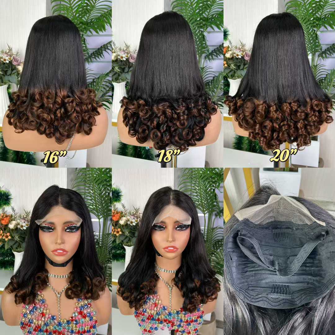 5×5 sdd flower curly glueless lace wig 16-18-20 inch