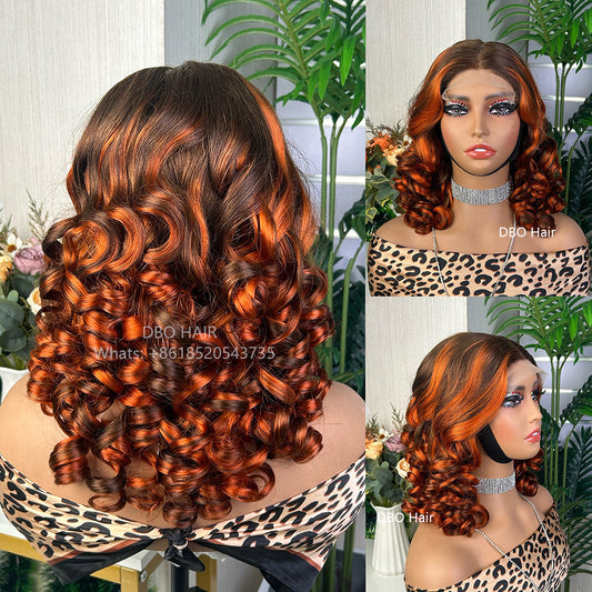 DBO 5X5 Gluelesswig bouncy curl 16inch #P350/#4