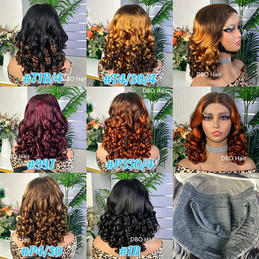 DBO 5X5 Glueless wig bouncy curl 16 inch Series