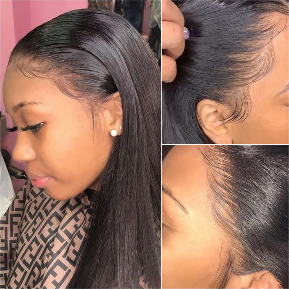 DBO Human hair Straight Wig with 13x4 Lace Frontal 34