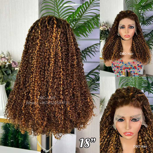 DBO SDD 13X4 pixie curly piano color wig 18 inch