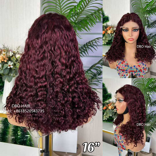 DBO SDD 5×5 water wave lace closure wig #99J 16 inch