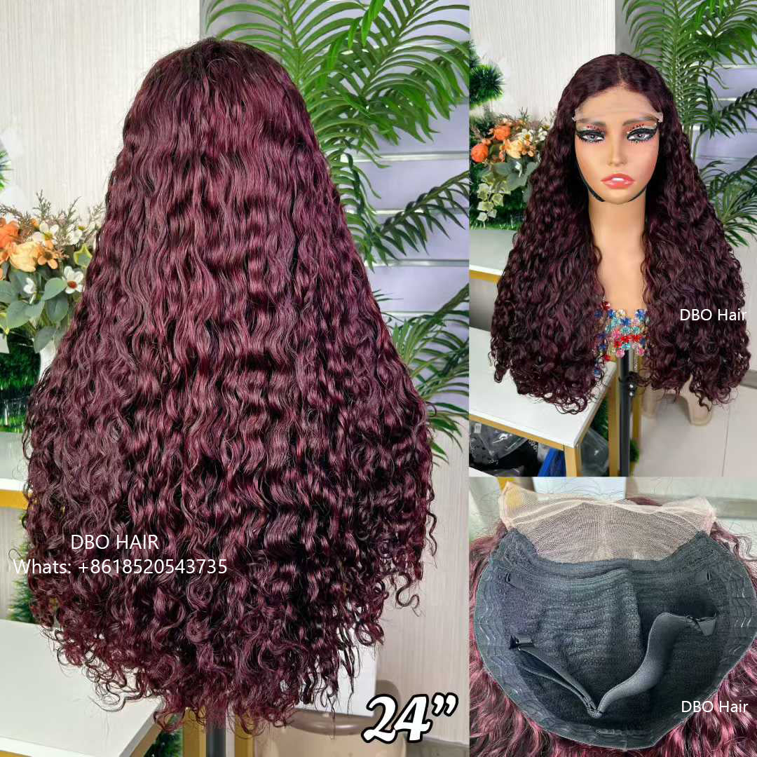 DBO SDD 5×5 water wave lace closure wig #99J  24 inch