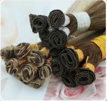 Hand tied weft