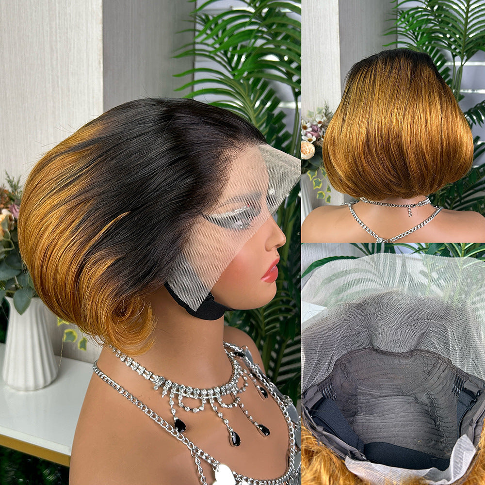 DBO Peruvian 13x4 Lace Front Wig Bob wigs #T1B/#27